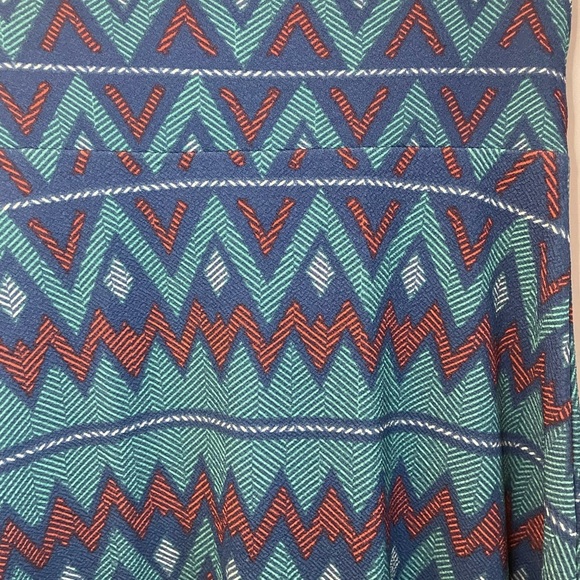 Lularoe Geometric Azure A-line Skirt - Picture 2 of 8